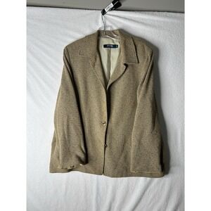 Vintage Options Women's Jacket By Garfield &Mark Wool Blend Tan Tweed  16